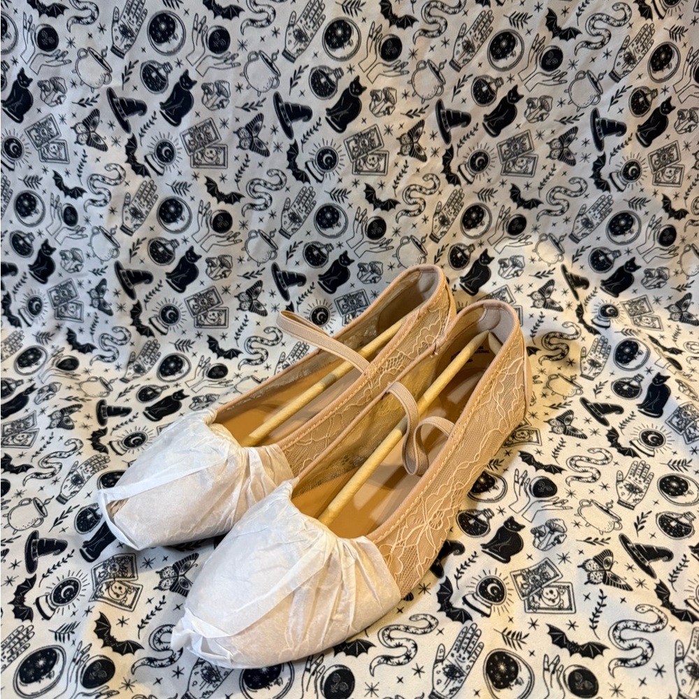 BAMBOO Pink Lace Flats
